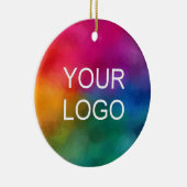 Custom Double Sided Business Company Logo Circle セラミックオーナメント (右)