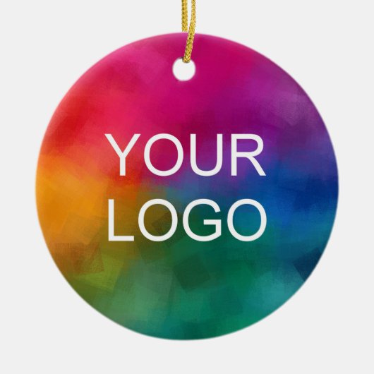 Custom Double Sided Business Company Logo Circle セラミックオーナメント (正面)