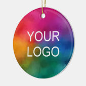 Custom Double Sided Business Company Logo Circle セラミックオーナメント (左)