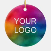 Custom Double Sided Business Company Logo Circle セラミックオーナメント (裏面)