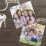 Custom Double Sided Family Two Photo キーホルダー<br><div class="desc">Create a special keepsake with this custom double-sided photo keychain, the perfect gift for Grandma or Grandpa! With space for two different photos, you can add your own favorite pictures of the grandkids—one on each side for a truly personal touch. While it's made with grandparents in mind, you can easily...</div>