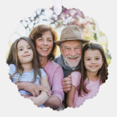 Custom Double Sided Family Two Photo Christmas オーナメントカード (正面)