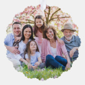 Custom Double Sided Family Two Photo Christmas オーナメントカード (裏面)