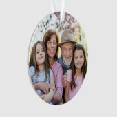 Custom Double Sided Family Two Photo Christmas オーナメント (正面)