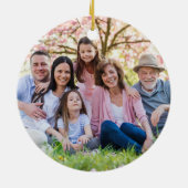 Custom Double Sided Family Two Photo Christmas セラミックオーナメント (裏面)