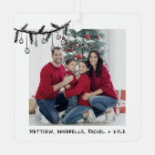 Custom Double Sided Family Two Photo Christmas メタルオーナメント (裏面)