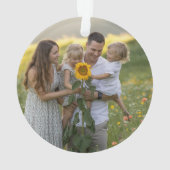 Custom Double Sided Family Two Photo Christmas Cer オーナメント (裏面)