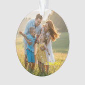 Custom Double Sided Family Two Photo Christmas Cer オーナメント (正面)
