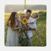 Custom Double Sided Family Two Photo Christmas Cer セラミックオーナメント (裏面)