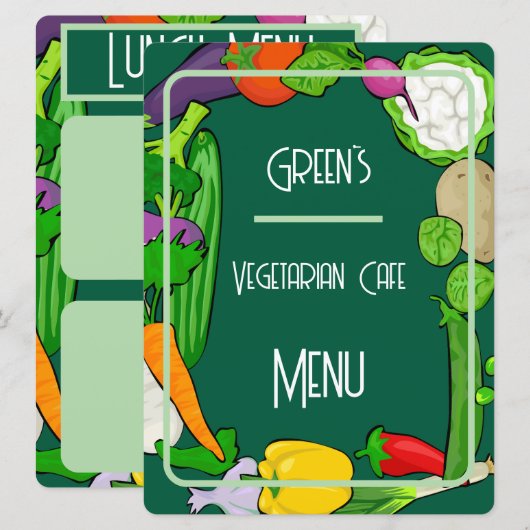 Custom Double Sided Flat Menu Template メニュー (正面/裏面)