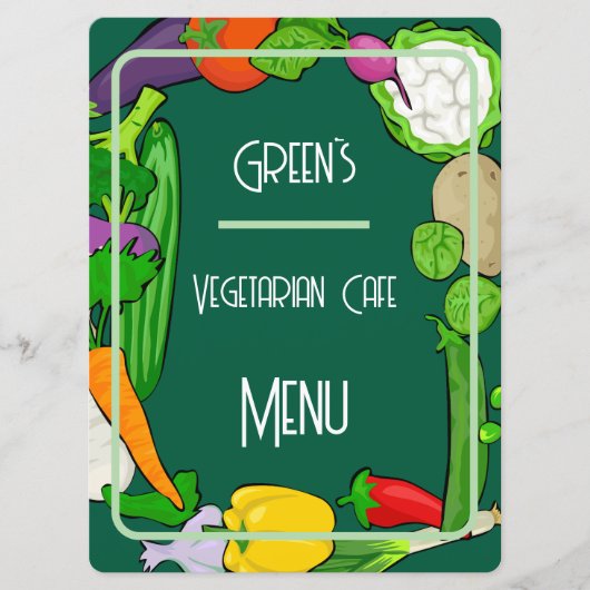Custom Double Sided Flat Menu Template メニュー (正面)