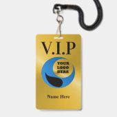 Custom Double Sided Laminated VIP Name Badge バッジ (正面（ネックストラップ付）)