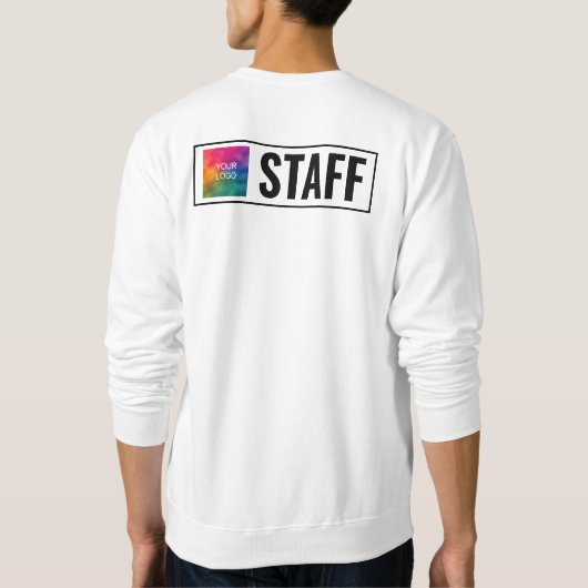 Custom Double Sided Print Template Mens Staff Crew スウェットシャツ (裏面)