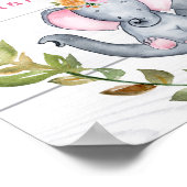 Custom Dream Big Little One Elephants Cute Pink ポスター (角)