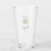 Custom drink glass with cute animated bee logo タンブラーグラス (裏面)