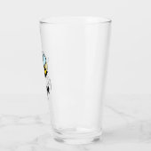 Custom drink glass with cute animated bee logo タンブラーグラス (左)