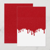 Custom Dripping Glitter Tomato Red Top Invite 招待状 (正面/裏面)