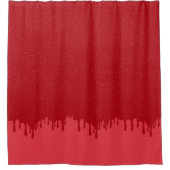 Custom Dripping Tomato Red Gloss Shower Curtain シャワーカーテン (正面)