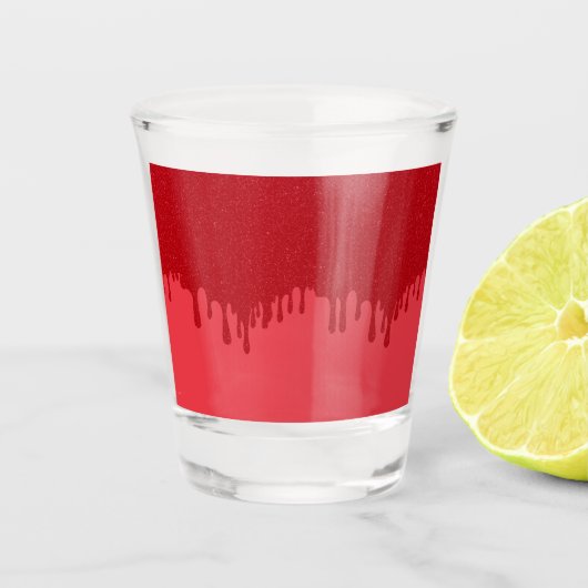 Custom Dripping Tomato Red Shot Glass – 1.5 oz ショットグラス (正面)