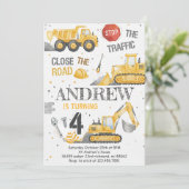 Custom Dump Truck Birthday for boys Invitation 招待状 (スタンド正面)