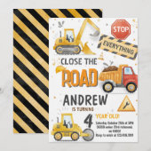 Custom Dump Truck Birthday for boys Invitation 招待状 (正面/裏面)