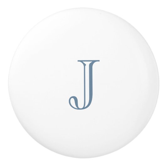 Custom Dusty Blue Initial セラミックノブ (正面)