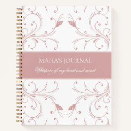 Custom Dusty Rose Botanical Butterfly Journal  ノートブック