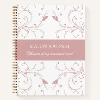 Custom Dusty Rose Botanical Butterfly Journal ノートブック