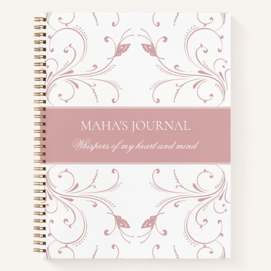 Custom Dusty Rose Botanical Butterfly Journal ノートブック (正面)
