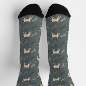 Custom Dusty Teal Dog Photo Socks ソックス (上部)