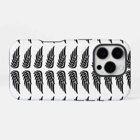 Custom Eagle Wing Black and White iPhone Case iPhoneケース (裏面横)