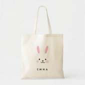 Custom Easter Bunny Face Personalized Name トートバッグ (正面)