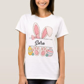 Custom Easter Bunny Name Personalized Bunny Ears Tシャツ (正面)