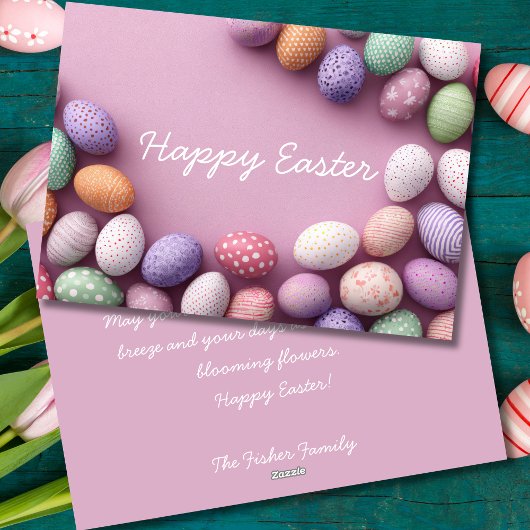 Custom Easter Card with Easter Eggs シーズンカード
