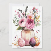 Custom Easter Card with Easter Eggs and Flowers シーズンカード (正面)