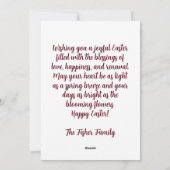 Custom Easter Card with Easter Eggs and Flowers シーズンカード (裏面)