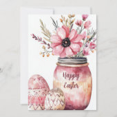 Custom Easter Card with Easter Eggs and Flowers シーズンカード (正面)