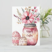 Custom Easter Card with Easter Eggs and Flowers シーズンカード (スタンド正面)
