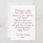 Custom Easter Card with Flowers and Easter Bunny シーズンカード (裏面)