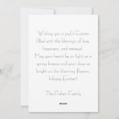 Custom Easter Card with Flowers and Easter Bunny シーズンカード (裏面)