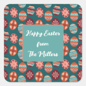 Custom Easter Egg Pattern  スクエアシール (正面)