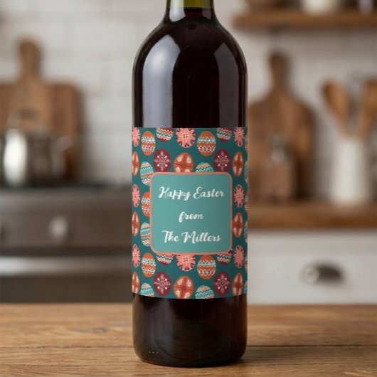 Custom Easter Egg Wine Label ワインラベル