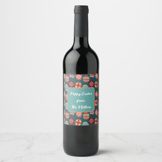 Custom Easter Egg Wine Label ワインラベル (正面)