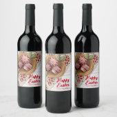 Custom Easter Egg Wine Label with Family Name ワインラベル (ボトル)