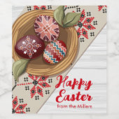 Custom Easter Egg Wine Label with Family Name ワインラベル (シングルラベル)