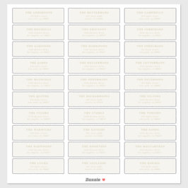 Custom Editable Individual Wedding Guest Address シール