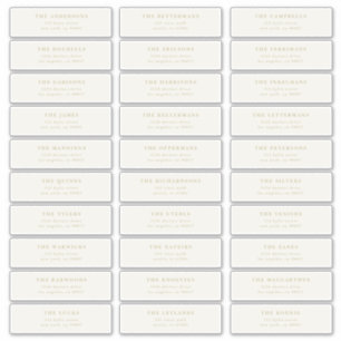 Custom Editable Individual Wedding Guest Address シール