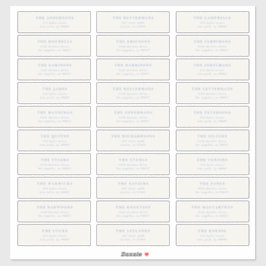 Custom Editable Individual Wedding Guest Address シール