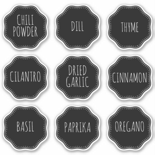 Custom Editable Spice Jar Label Pantry Cupboard  シール (正面)