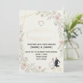 Custom Editable Wedding Invitation 招待状 (スタンド正面)